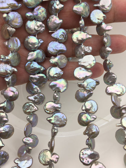 AA 10-11.5mm Gray Coin freshwater Pearl,Coin Pearl-petite Pearl- Pearl Jewelry,COIN10-2A-2