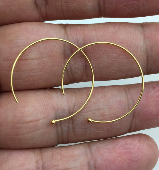 1 pair 0.62x26mm 14k goldfilled ear hook with loop,hooks findings , DIY earrings jewelry,AGF-ER-004