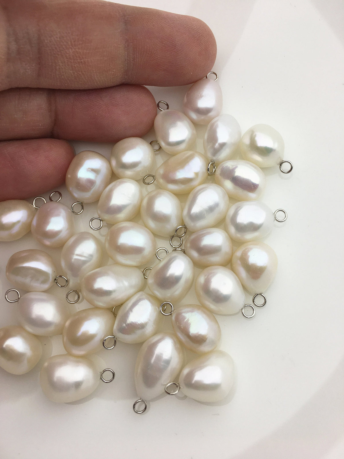 4pcs AAA 10.4-11.2mm White big nugget baroque pearl pendant,S925 Sterling silver pendant,NC1-T33