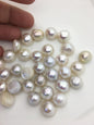 16pcs AAA 13-14mm white Baroque Mabe Freshwater Pearls,no hole,MB-T57