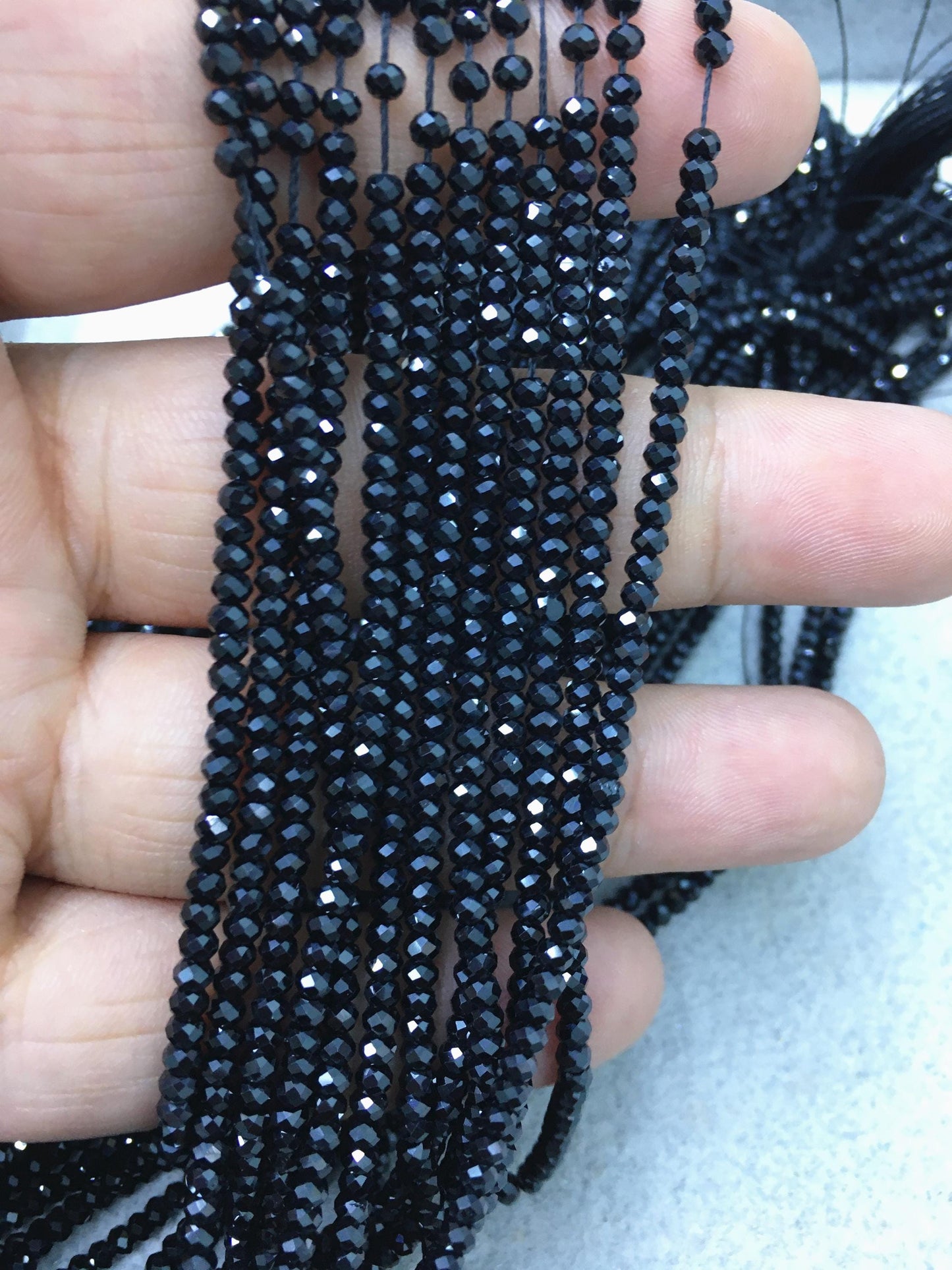 AAA 3x2.2mm Black Spinel Faceted beads,15.5 inch,one strand,Semi Precious stone,black spinel beads,SP-R3-002