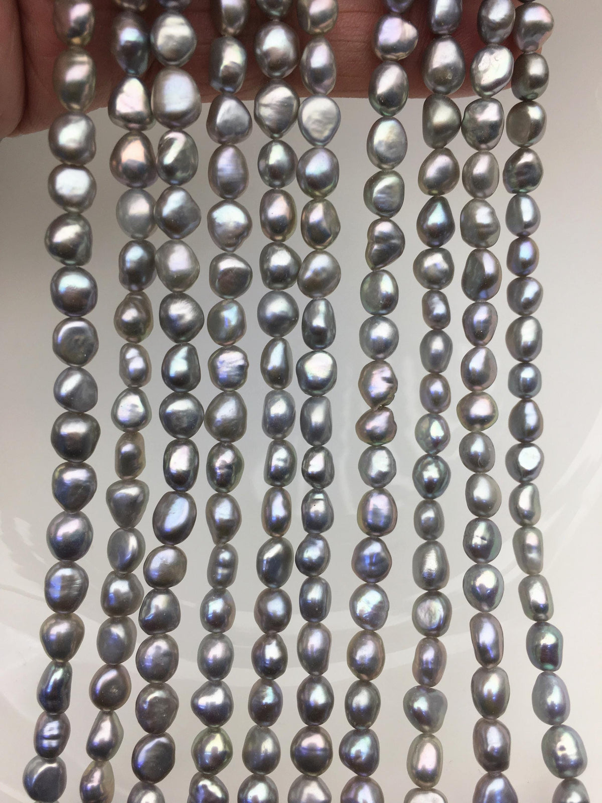 AAA 6-6.5mm gray nugget freshwater pearls,3A baroque pearl,irregular nugget freshwater pearl strand,LM6-3A-20