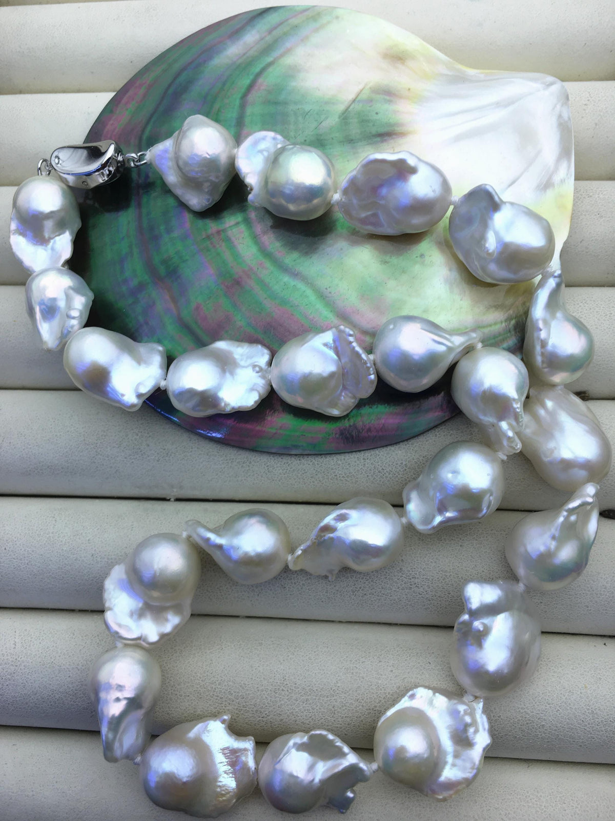 18'' AAA 13-17mm white baroque flame ball freshwater Pearl necklace,genuine freshwater Pearl necklace,NPN1-T63-1
