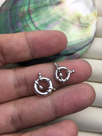 10mm 12mm 925 sterling steering wheel clasp, necklace clasp, fashion jewelry findings, ASL-CL-005