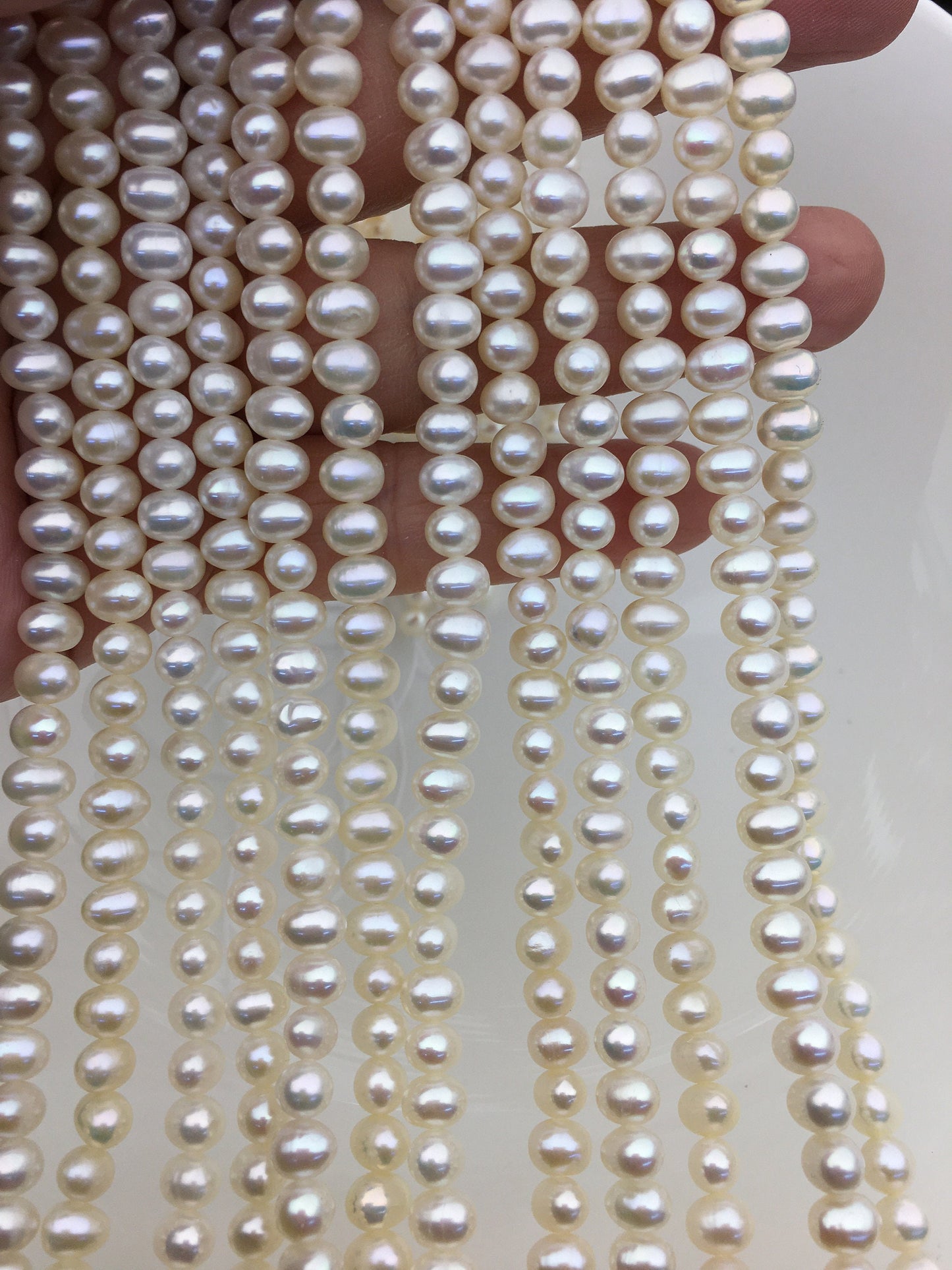 AAA- 5-6mm white potato freshwater pearls bead strand supply from China,loose pearl string wholesale in bulk,CR5-2A-3