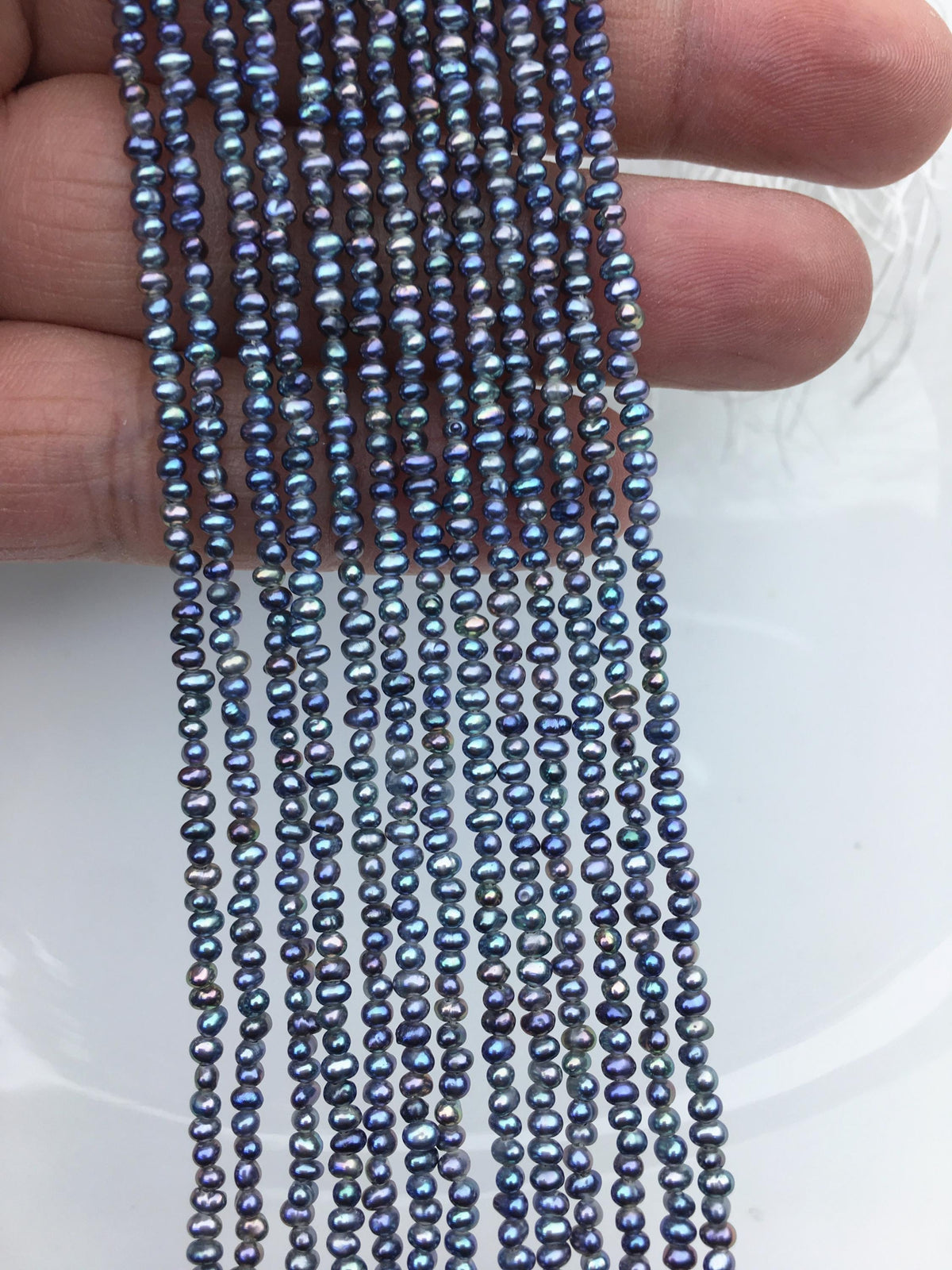 AAA 2-2.2mm deep blue black seed potato freshwater pearls,seed pearl,CR2-2A-22