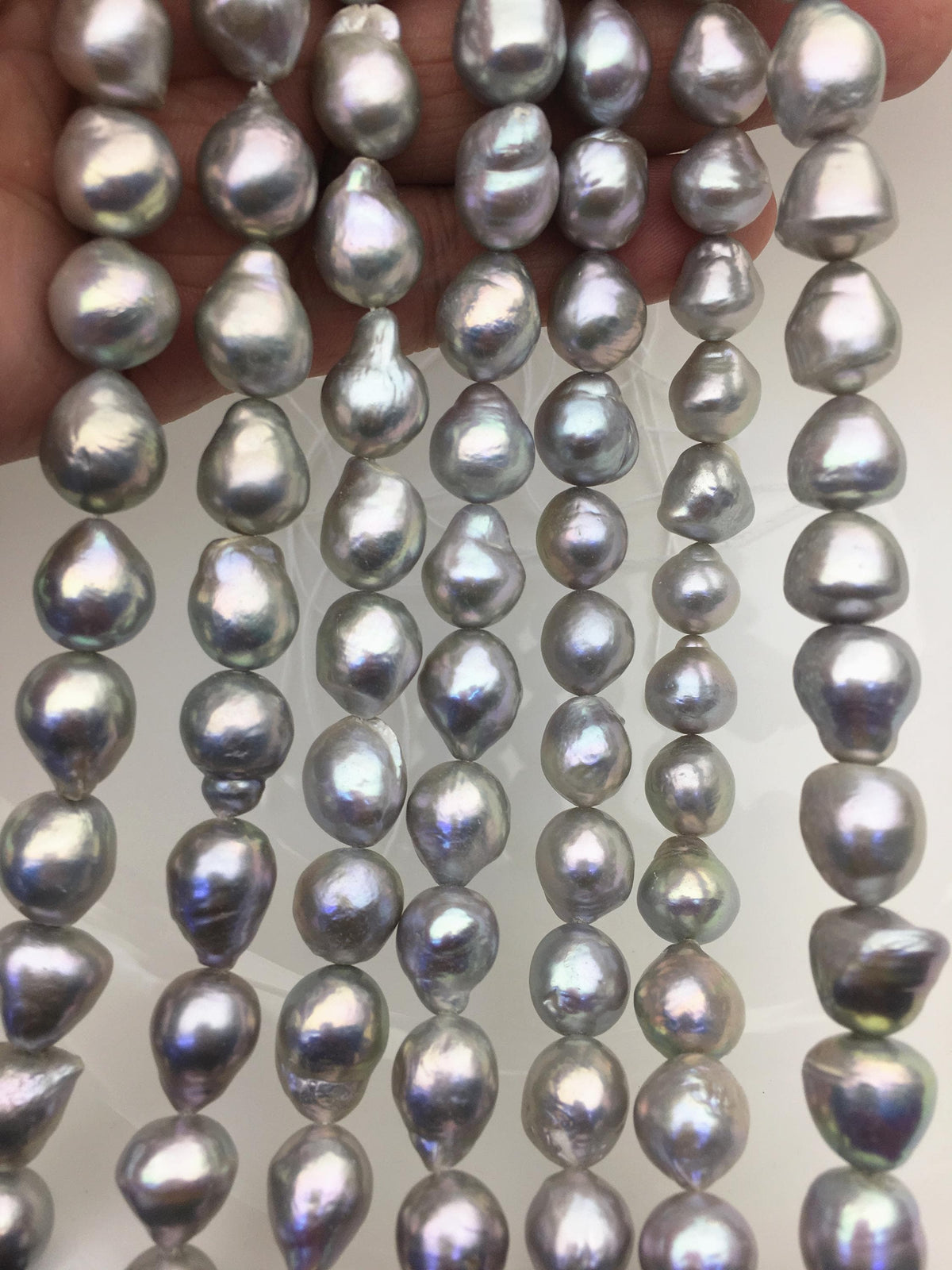 AA+ 10-12mm gray baroque drop Edison Freshwater Pearl,ED12-2A-5-2