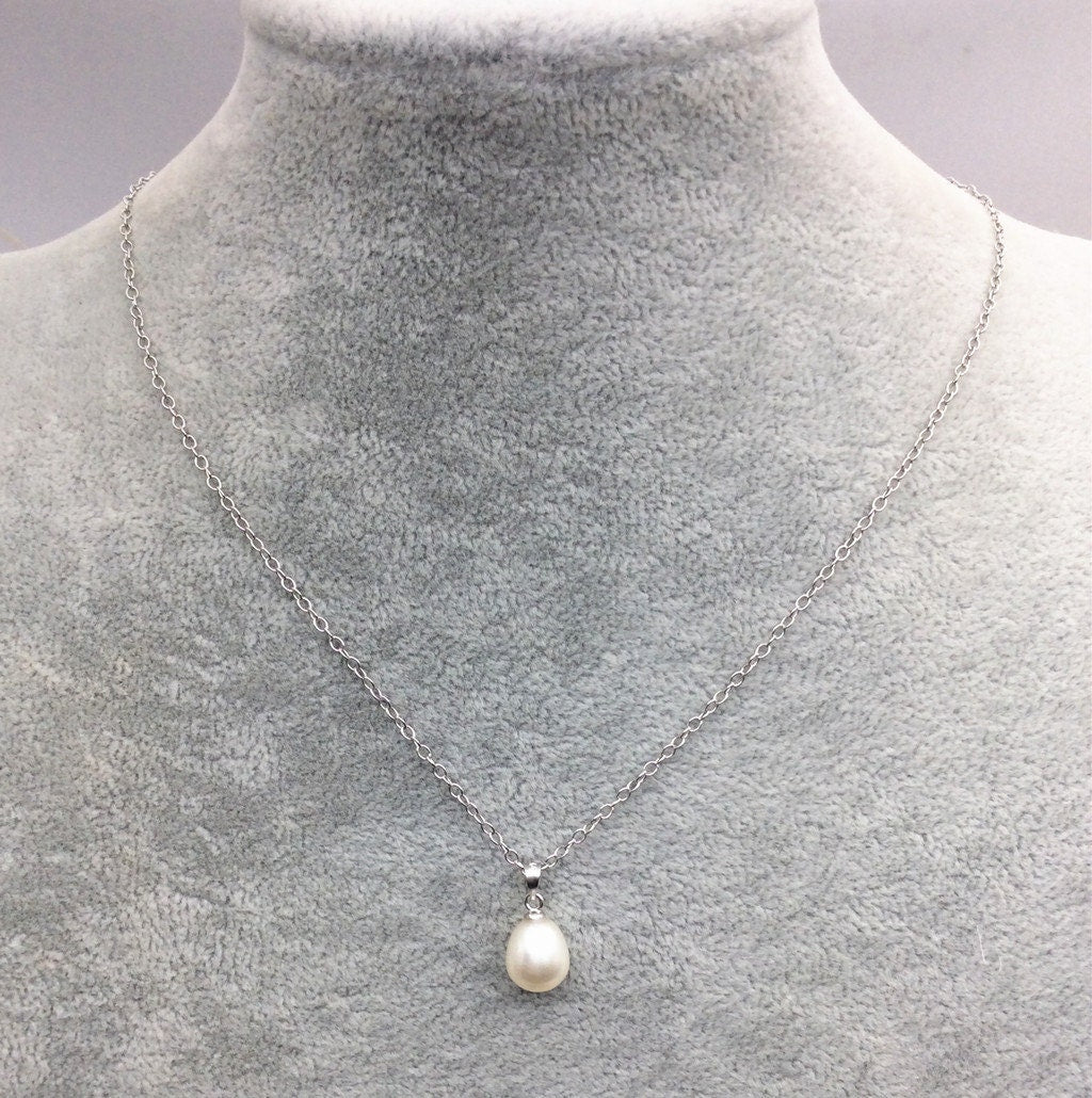 Rice Pearl necklace, Silver Chain, 925 silver chain,Faith Jewelry, Pearl Jewelry,pearl necklace,bridal set,bridal jewelry,pink pearl,NC1-002