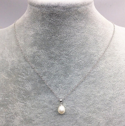Rice Pearl necklace, Silver Chain, 925 silver chain,Faith Jewelry, Pearl Jewelry,pearl necklace,bridal set,bridal jewelry,pink pearl,NC1-002