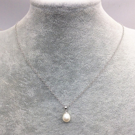 Rice Pearl necklace, Silver Chain, 925 silver chain,Faith Jewelry, Pearl Jewelry,pearl necklace,bridal set,bridal jewelry,pink pearl,NC1-002