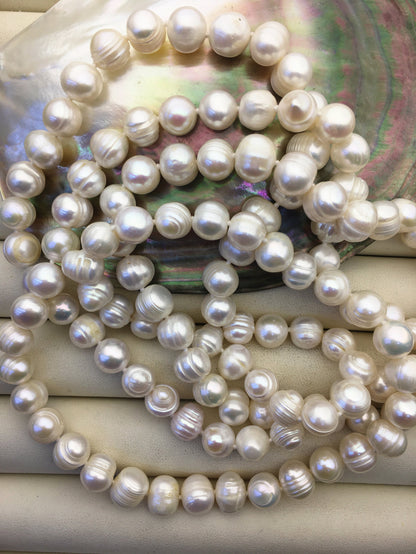 44'' AA 8.4-9.2mm whtie potato pearl Necklace,white Pearl necklace,NPN1-T22