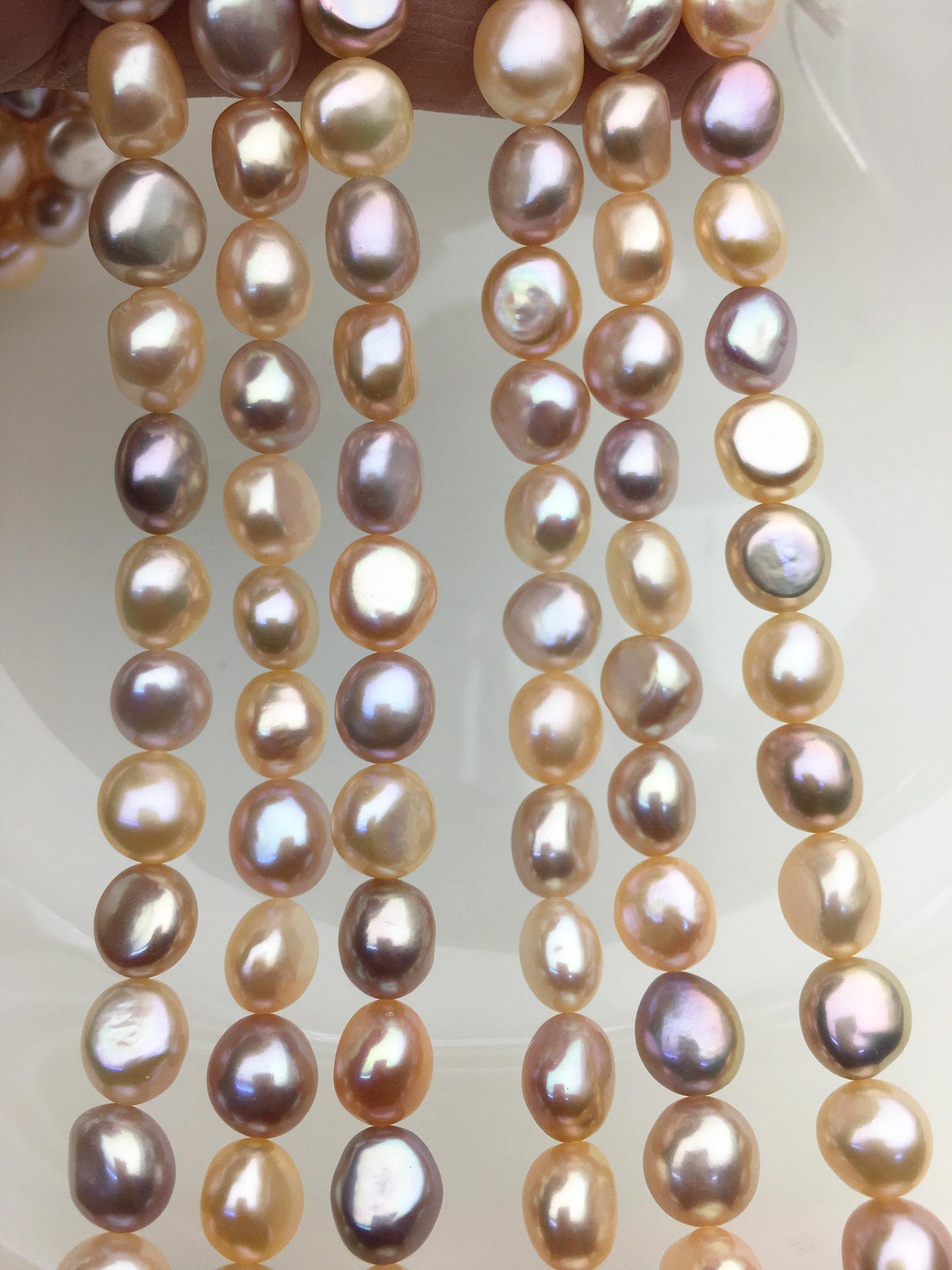 AAA+ 8.4-9.3mm pink purple misc color nugget freshwater pearls, high luster,LM9-T5