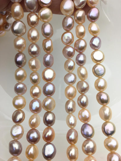 AAA+ 8.4-9.3mm pink purple misc color nugget freshwater pearls, high luster,LM9-T5