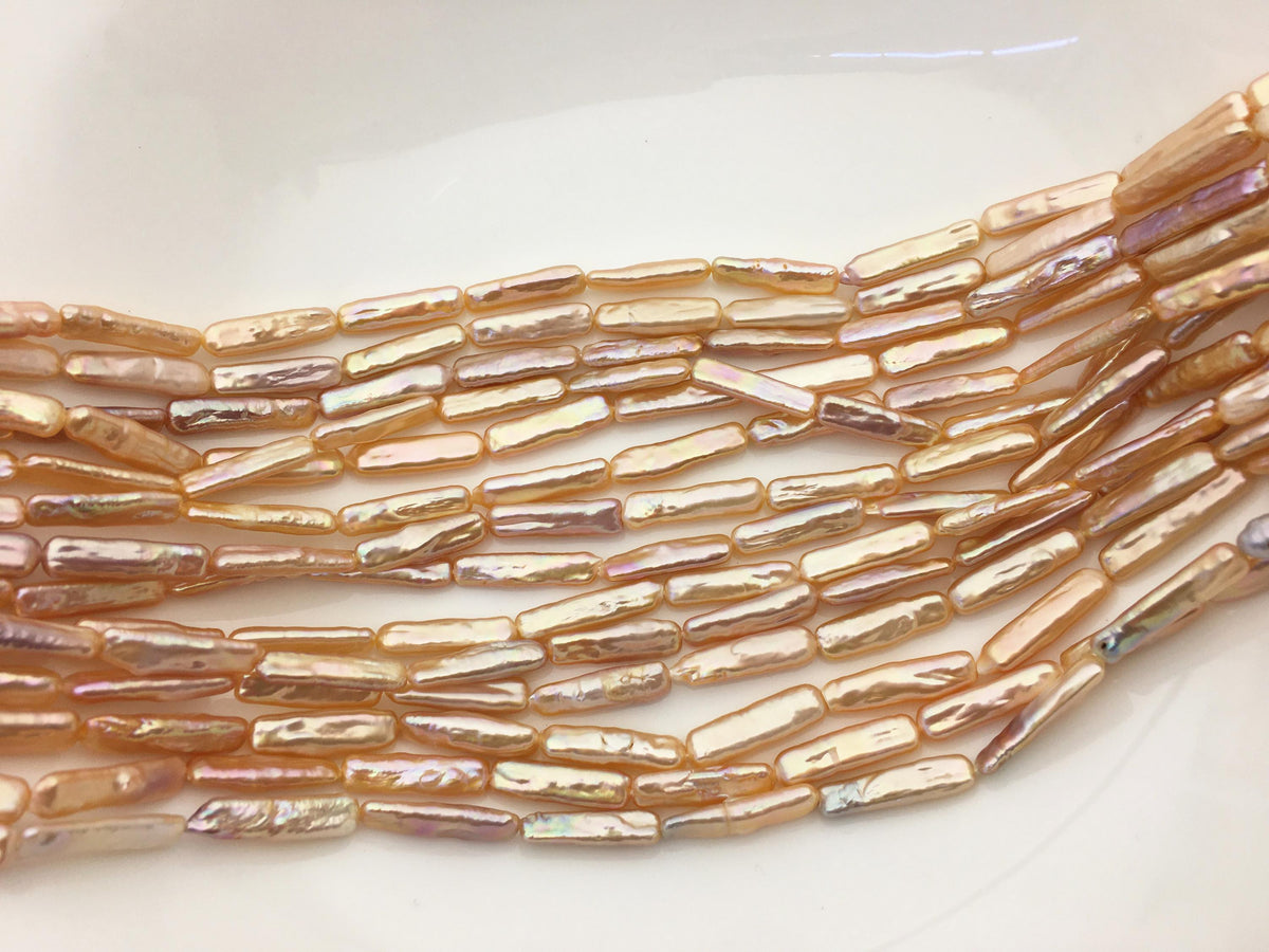 15.5'' AAA 5-7mm Natural Orange thick rectangle pearls,ZS-80-25-4