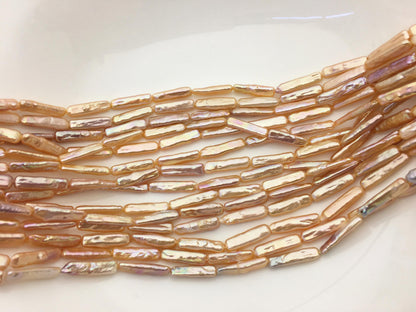 15.5'' AAA 5-7mm Natural Orange thick rectangle pearls,ZS-80-25-4