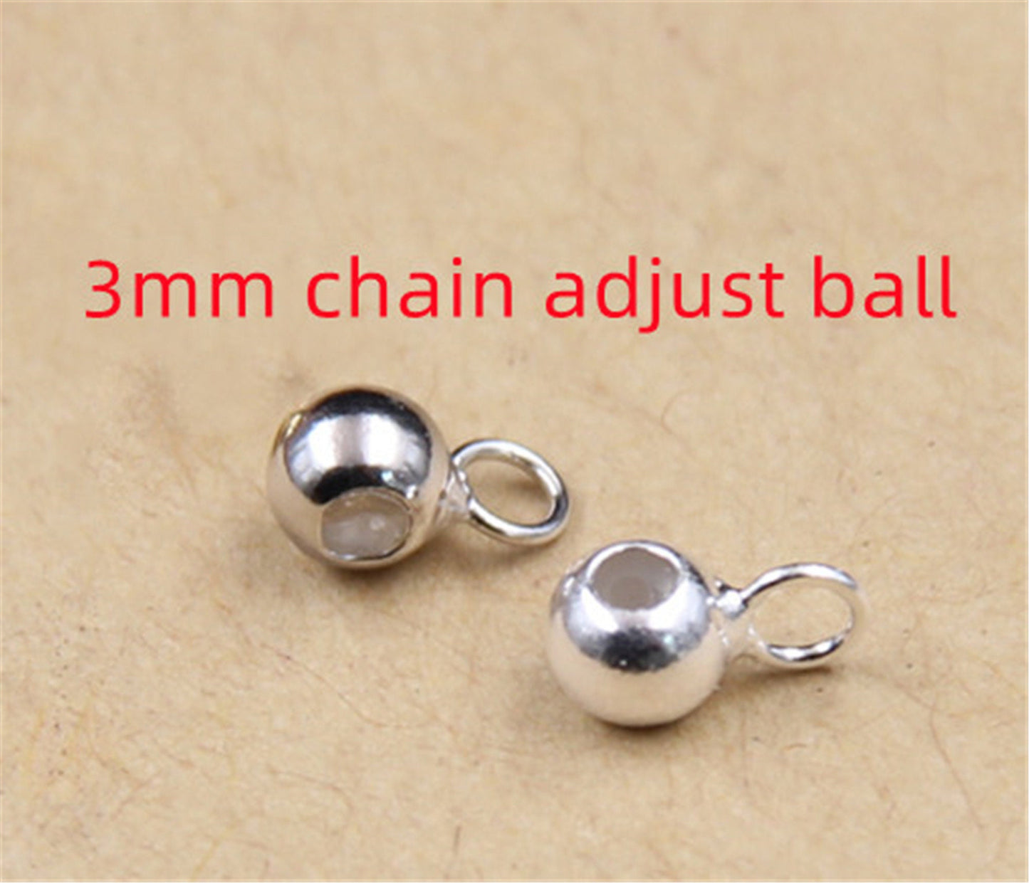 10pcs 3mm adjust silica gel ball for 1.0mm-1.3mm size chain,ASL-P-016