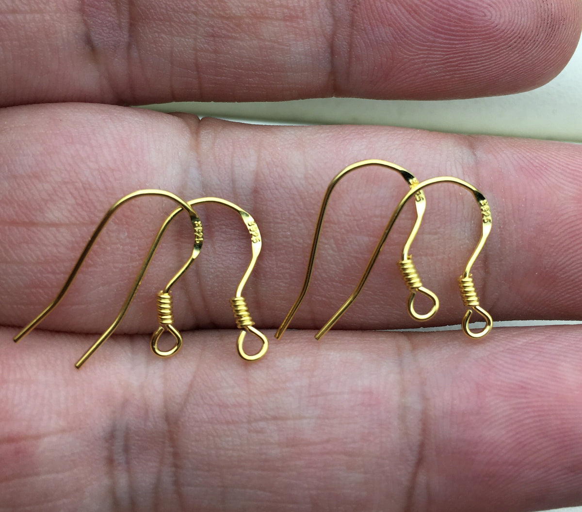 5 pairs 9x15mm Silver/Gold S925 sterling silver Fish Earring Hooks French Wire Hooks Hypo-allergenic Jewelry Findings,ASL-ER-002