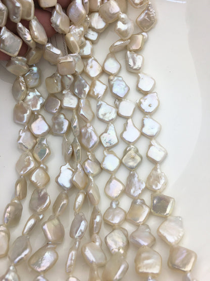 AA 13-14mm white square Shape Freshwater Pearl,ZS-113-4