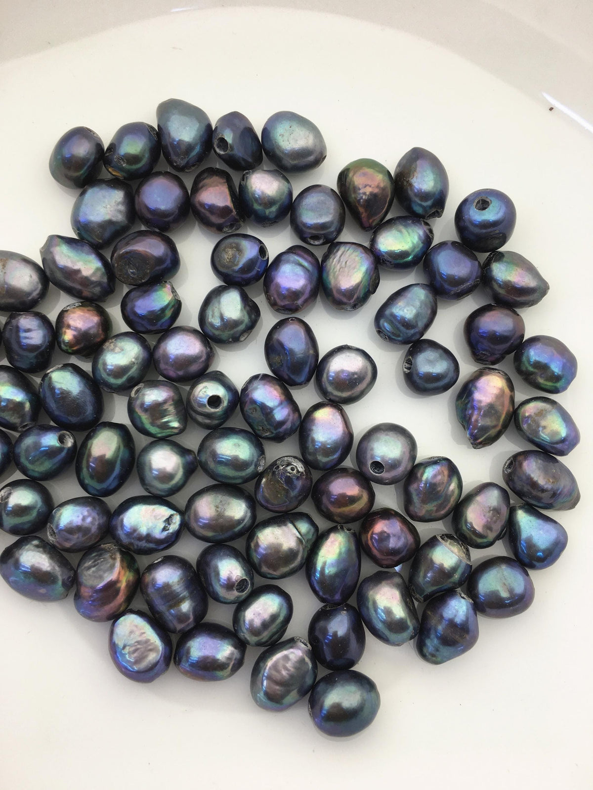 25pcs 9.3-10.3mm deep blue black nugget freshwater pearls,2.2mm large hole,diy pearl beads,Irregular Beads for Pearl Necklace,LM10-T5