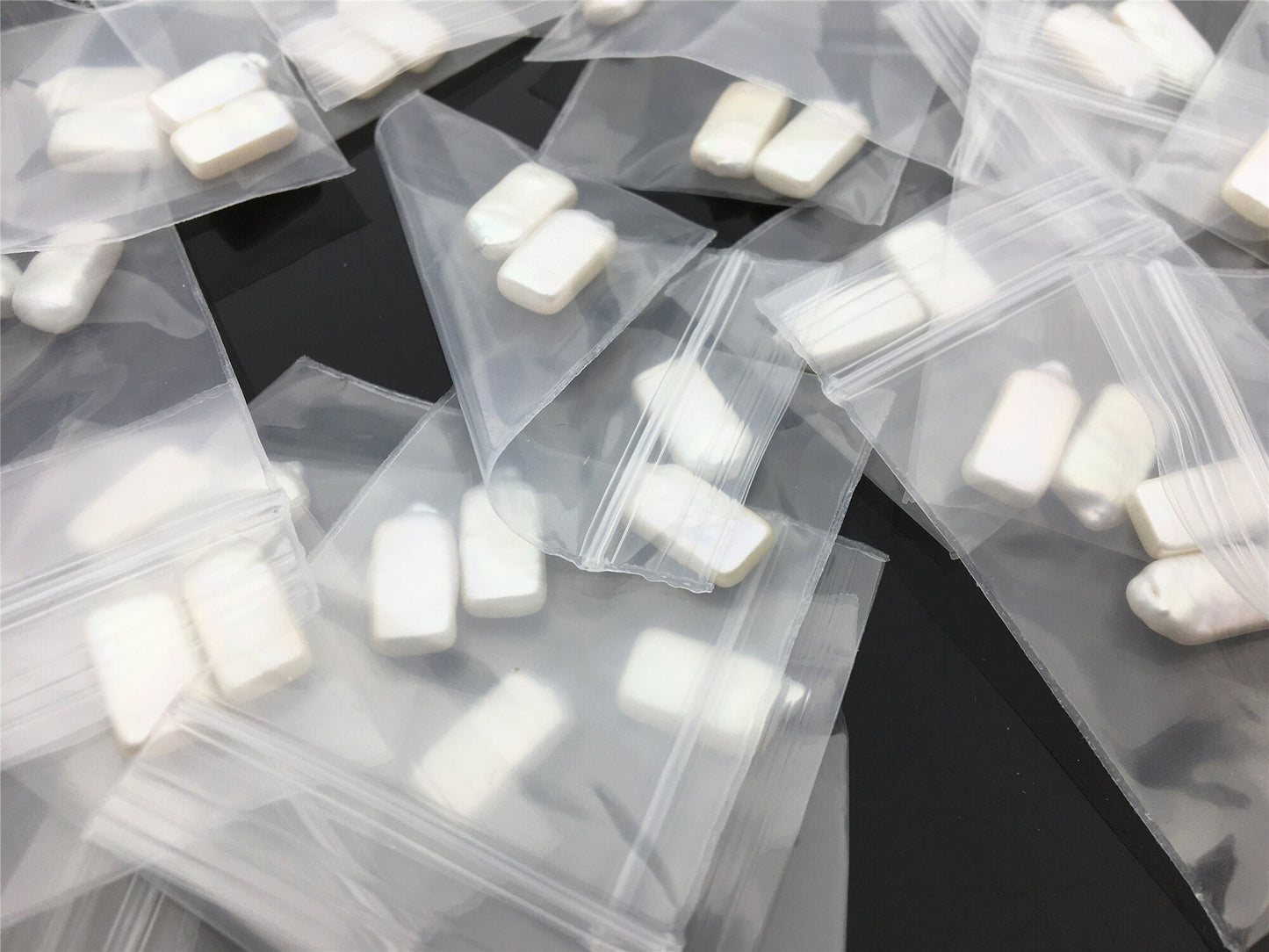 1 pair AAA 7-8x15-17mm Rectangle Freshwater Pearl White loose Beads Piar,wholesale,ZS-103-22