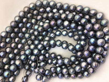 16.5'' AA+ 11.5-12.5mm Blue Gray big potato freshwater pearls,CR12-2A-3