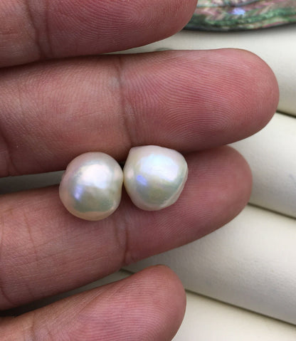 AA+ 11-13mm white baroque edison pearl stud earrings,SE3-T9-18