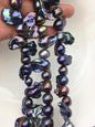 15.5'' AA 12-17mm black blue flame ball pearl,FL15-2A-5-46