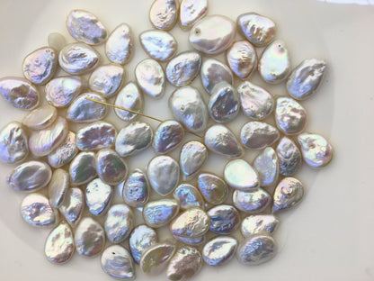 20pcs AA+ 10-12.5mm White Drop Freshwater Pearl,0.7mm bottom two-eight drill,ZS-119-18