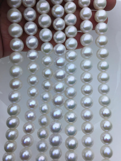 AAA- 9-11mm white round freshwater pearls,full strand,RP9-3A-2