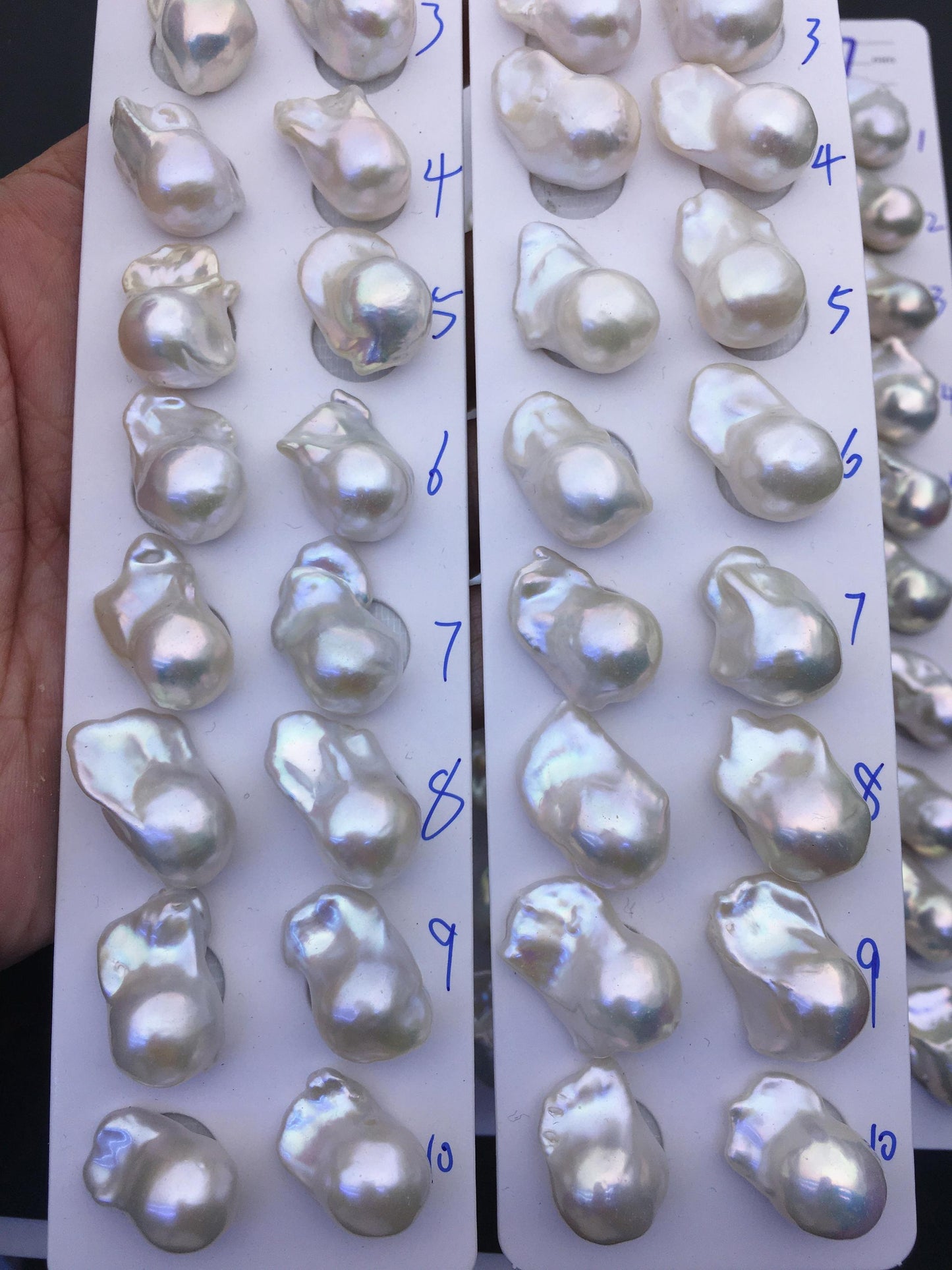 1 pair AAA 13-15x18-22mm White Flameball Pearl Pairs,Baroque Cultured Freshwater Pearl,top half hole,FL15-3A-8-66