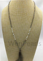 32'' pearl and gray crystal necklace,high luster freshwater pearls,freshwater pearl,rice pearl,wholesale,NPN5-001-4