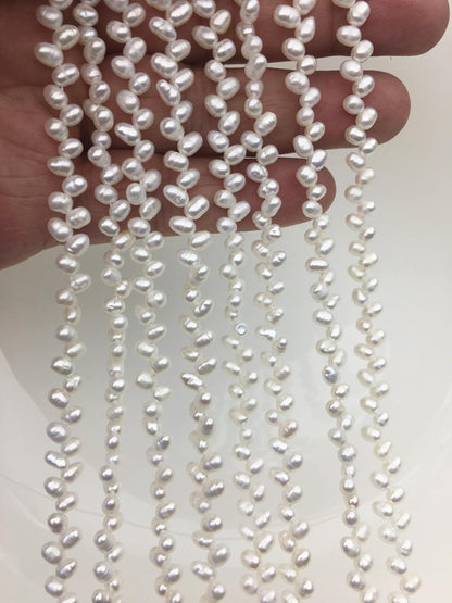 AA+ 3.5-4mm white rice pearls,full strand,oval loose pearl beads,diy pearl,genuine pearl,Cultured pearl,diy pearl beads,LR3-T2