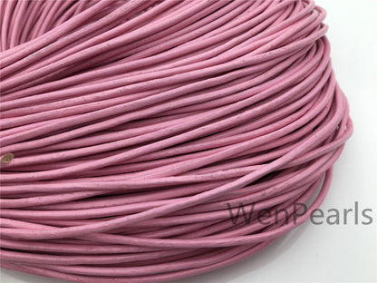 1.5mm,2mm Pink Leather Cord,1 yard,5 yards,10 yards,round leather cord,DIY leather cord,LC2-113