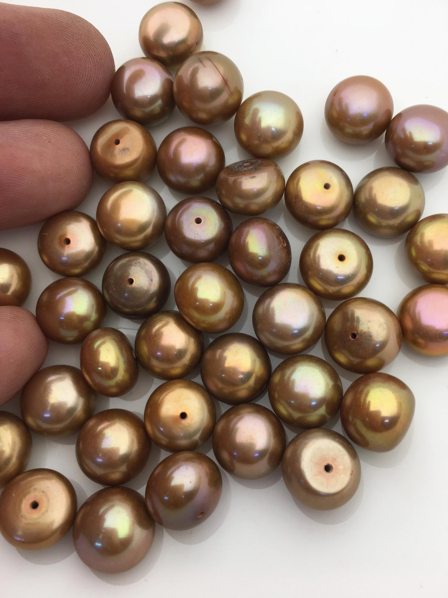 10pcs 11-12mm Brown button Round freshwater pearls,BTN11-T4
