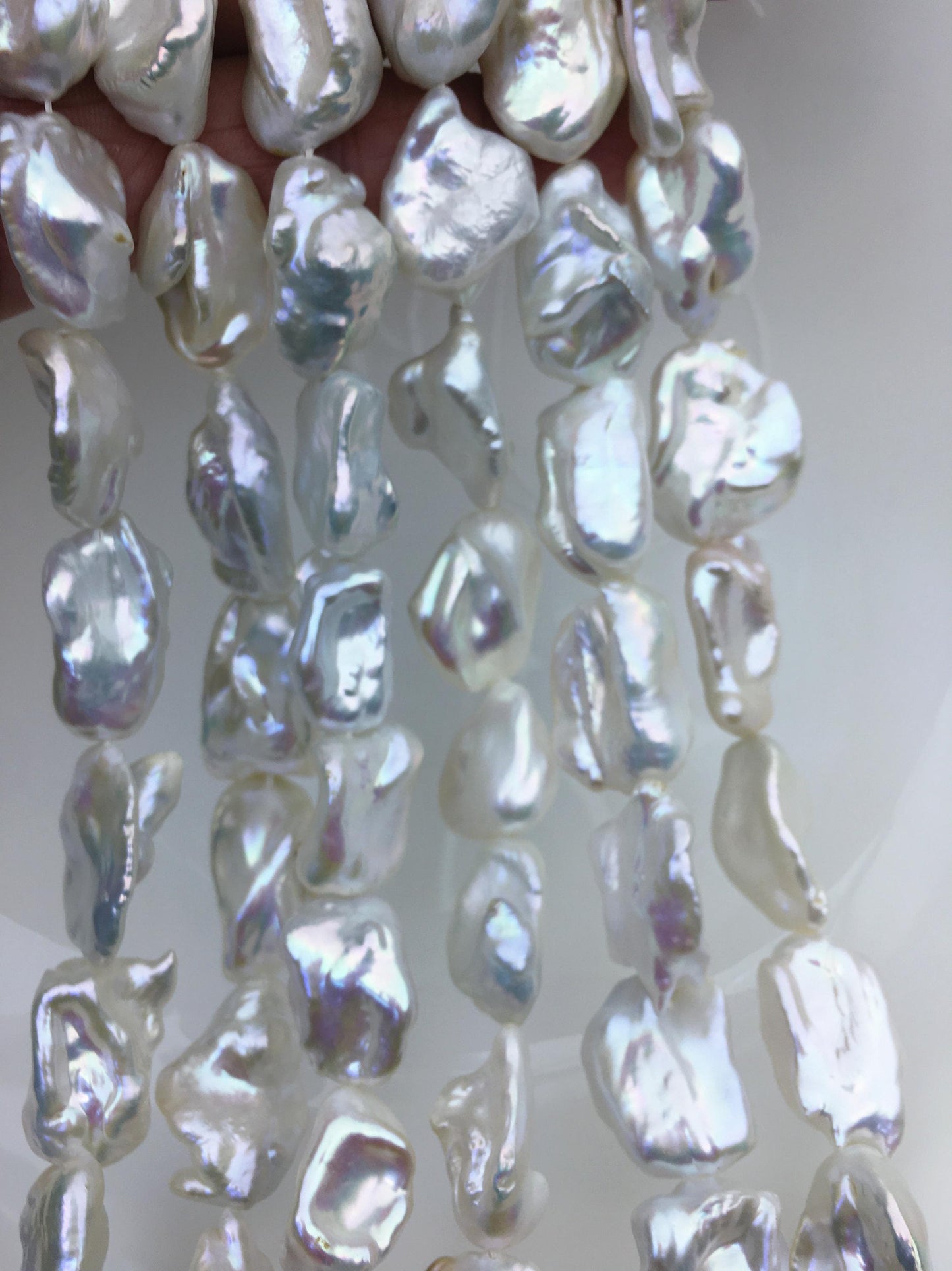 AA+ 14-16mm white twist long keshi Freshwater Pearl,DIY Loose Freshwater Pearl,wholesale price,china wholesale pearl,ZS-200-116