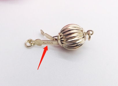 14K Solid Gold Corrugated Bead Safety Clasp,Select Size,wholesale price,ASG-CL-004