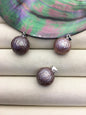 1pc AAA 12-13mm Purple Freshwater Pearl pengdant - sterling silver - Hand Carved - NC1-042