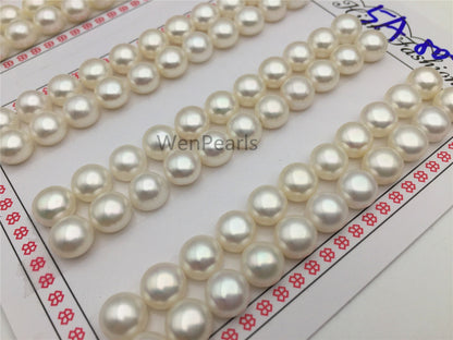 11 pairs AAA+ 8-8.5mm White button round freshwater pearls,button earrings,genuine freshwater pearls,half drilled pearls,BTN8-5A-1