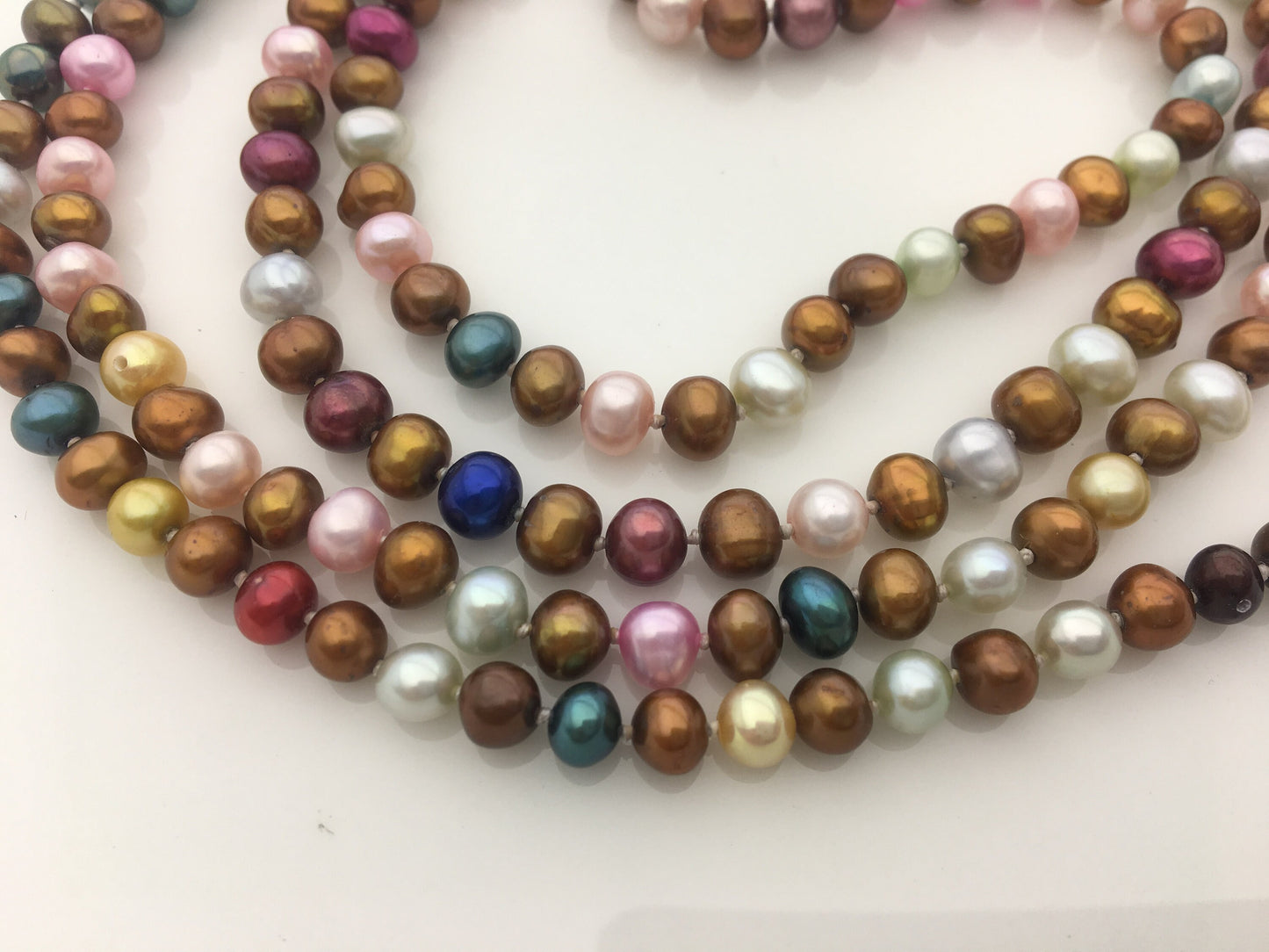 51'' 6mm mixed color Freshwater Pearl Necklace,NPN1-104-17