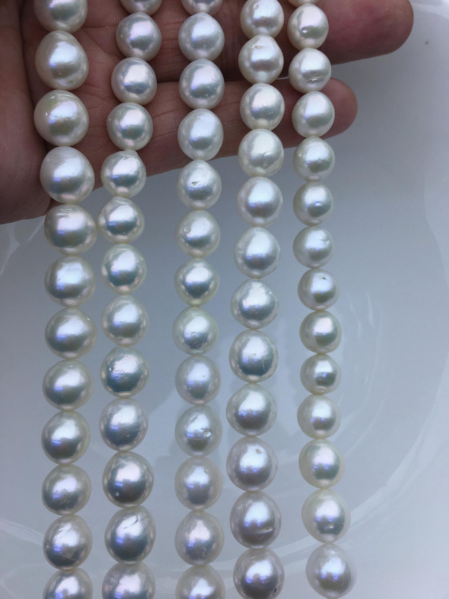 AA+ 9-11mm white near round freshwater pearls,large hole,Birthday,Graduation, mother day pearl gift,RP10-T1