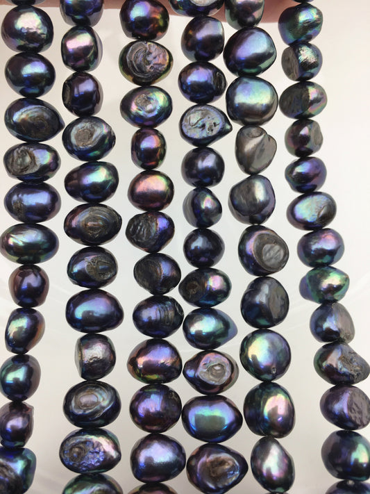 A 7-8mm black nugget freshwater pearls,LM7-T3