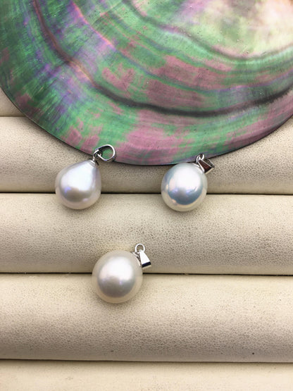 1pc AAA 11-12mm White drop rice edison freshwater Pearl pendant,NC1-T3