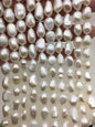 High luster!AAA+ 9.4-10.3mm white nugget freshwater pearls,cultured freshwater baroque pearl bead string,LM10-T11