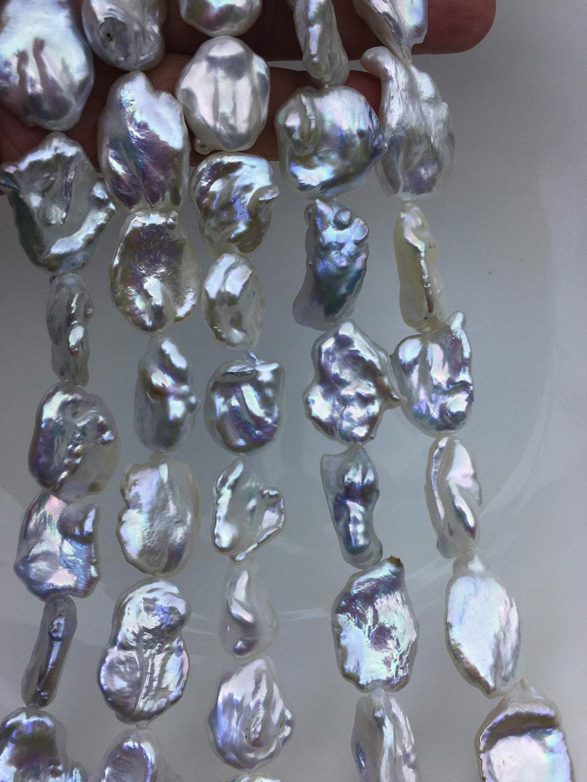 AA+ 16-18mm big white keshi Freshwater Pearl,ZS-200-6