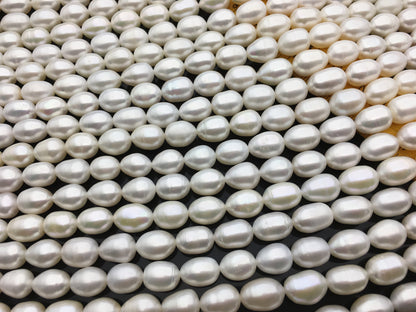 AA 8.4-9.3x8.5-13mm white rice freshwater pearls,diy pearl beads,rice pearl necklace,Christmas pearl necklace,DIY pearl,LR9-2A-1