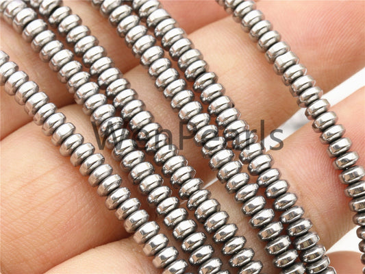 Hematite silver Gray,2mmx4mm Rondelle Beads,AAA, 190 beads,15.5 inches,G50-B24-001