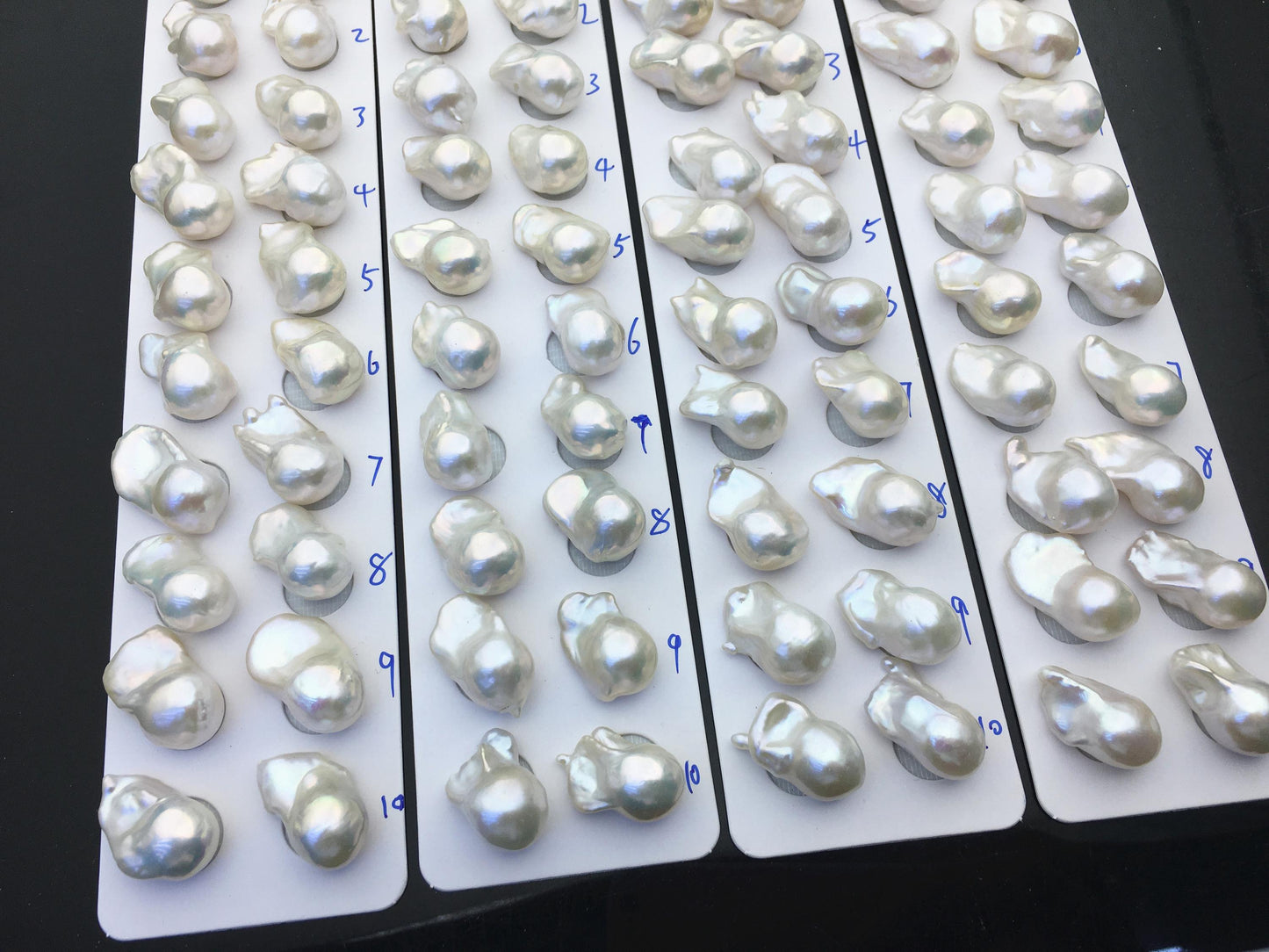 AAA 13-15x18-22mm White Flame ball Pearl Pairs - large Baroque freshwater pearl pairs,top half hole,FL15-3A-8-78