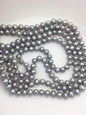 57'' 7.3-8.3mm Gray Potato Near Round Pearl Necklace,dark gray Pearl necklace,NPN1-T26