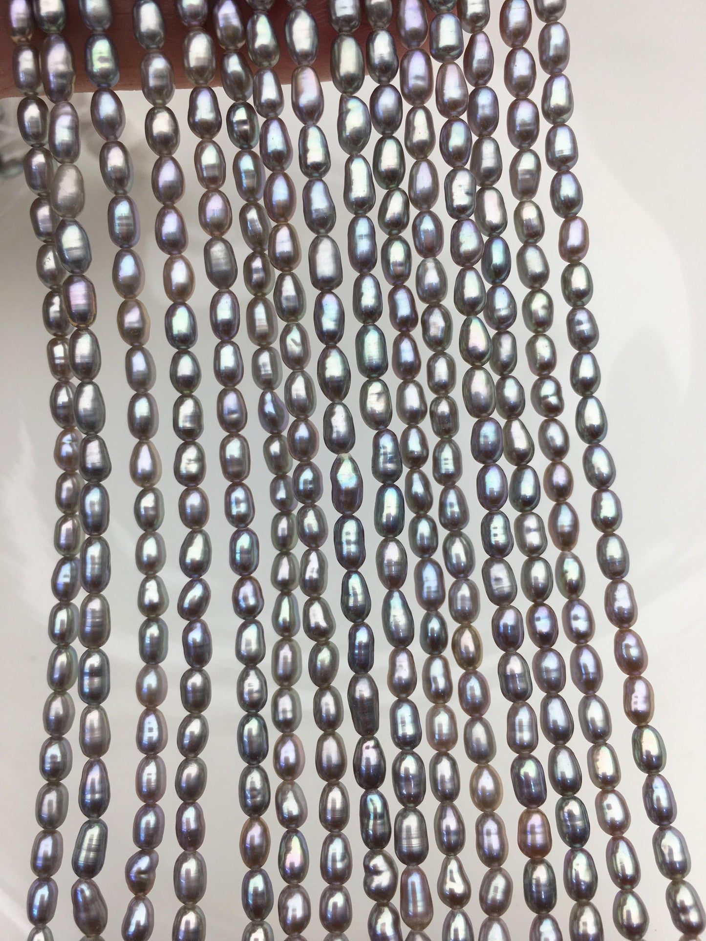 AAA 3-3.5mm Tiny Gray nugget rice freshwater pearls,irregular nugget freshwater pearl strand,LM3-3A-20