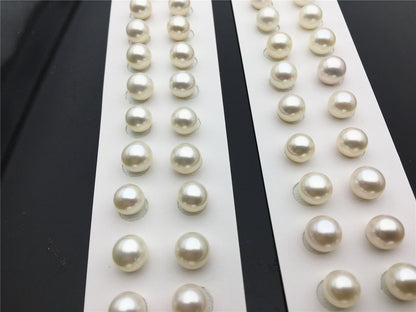AAA 7.5-8mm/8-8.5mm white round freshwater pearls pair,for pearl earrings,for pearl ring,wedding,love,birthday,rp8-3ay-gj-1